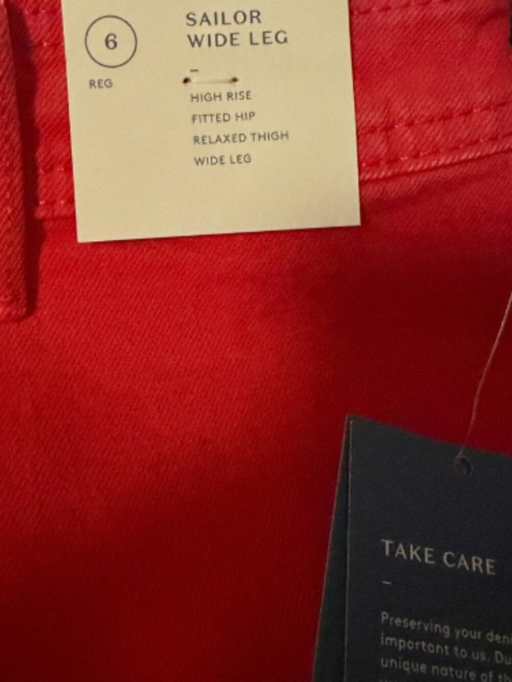 Universal Thread Sailor Wide Leg Jeans Women's Size 6 Red High Rise New Tags - Picture 5 of 7
